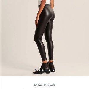 Black Vegan Leather Leggings
